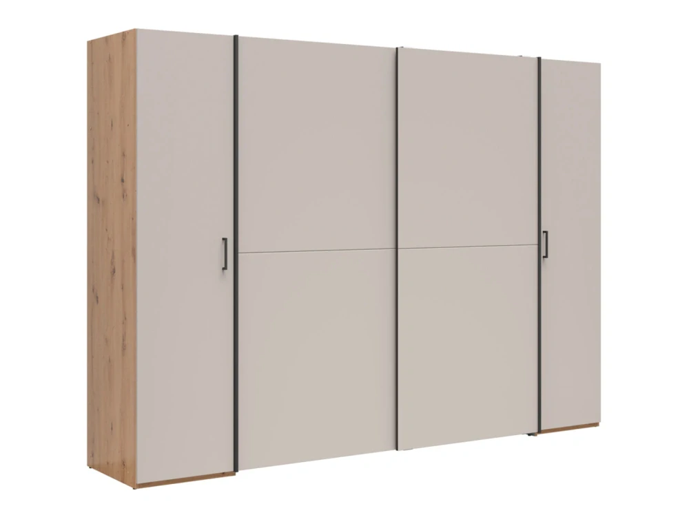 Skriňa HINTON SZF4D dub artisan/textil/kašmír