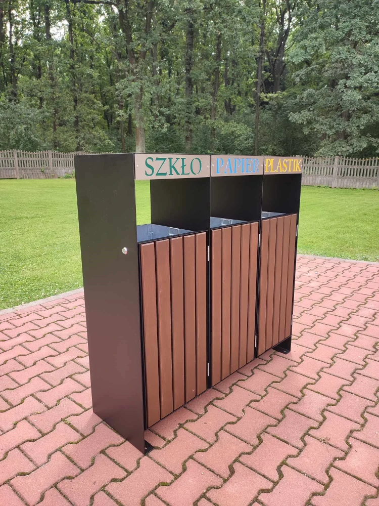 Parkový triediaci kôš na smeti W237, 3x80 l