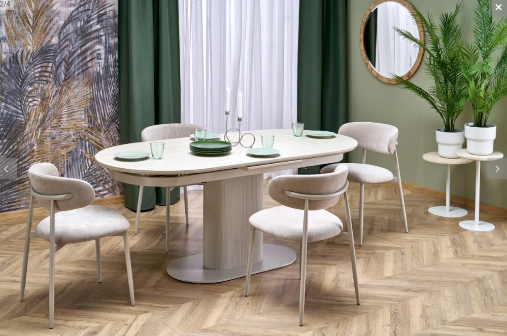 FALONE rozkladací jedálenský stôl, travertín/kašmír