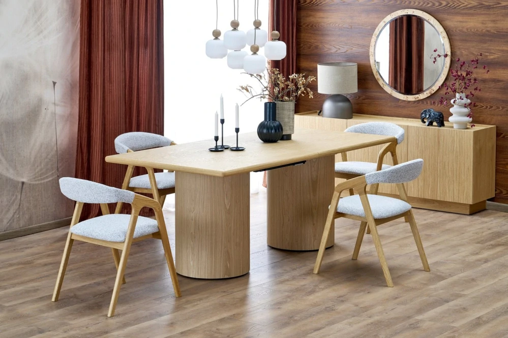 EVEREST 200-300 rozkladací jedálenský stôl, dub prírodný matný