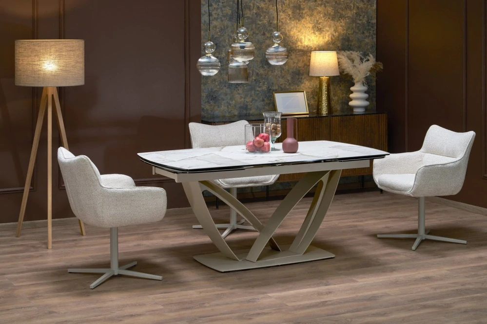 BENJAMIN 160-240 rozkladací jedálenský stôl, béžový / kašmír