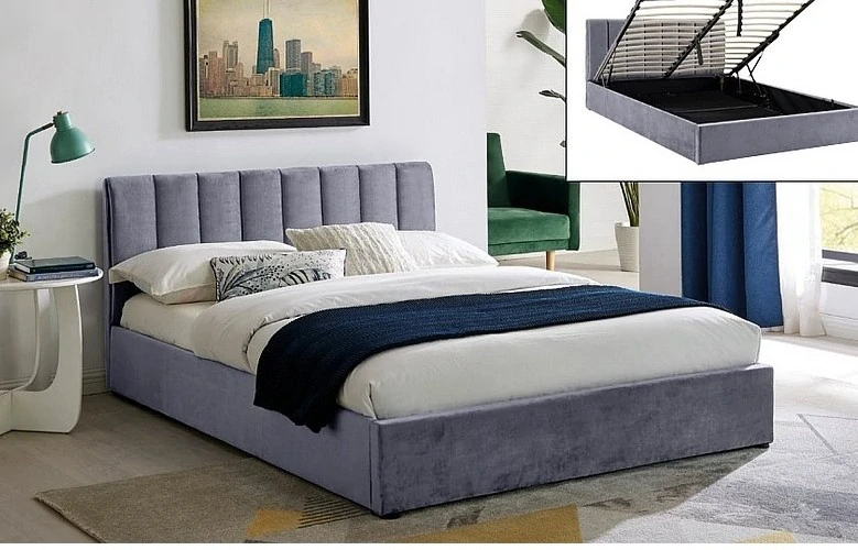 MONTREAL VELVET posteľ 160X200 SIVÁ FARBA. 192
