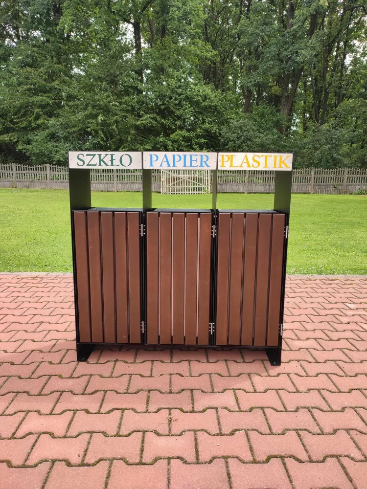 Parkový triediaci kôš na smeti W237, 3x80 l