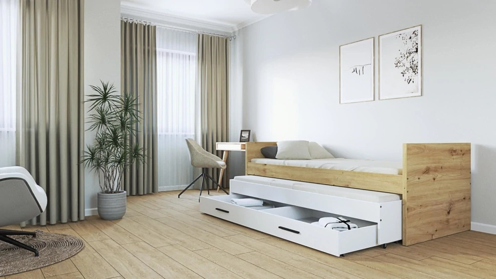 VERSO F posteľ modul., 205/95/34cm, lamino, dub artisan