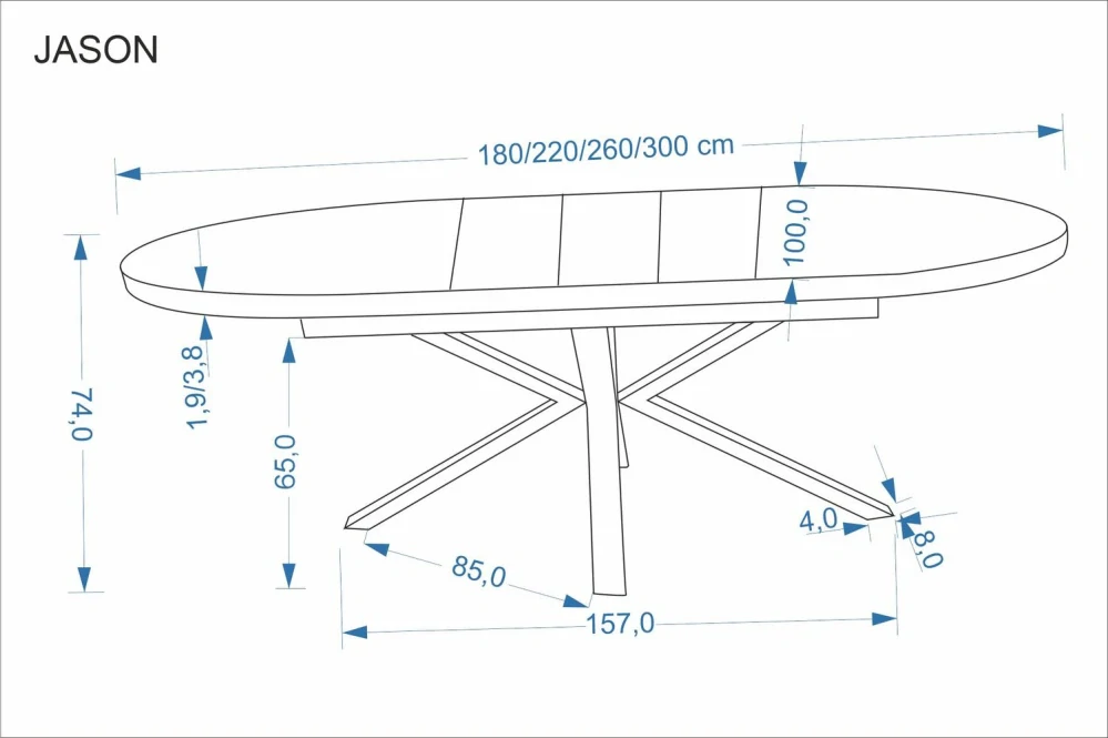 JASON rozkladací jedálenský stôl, orech / čierny