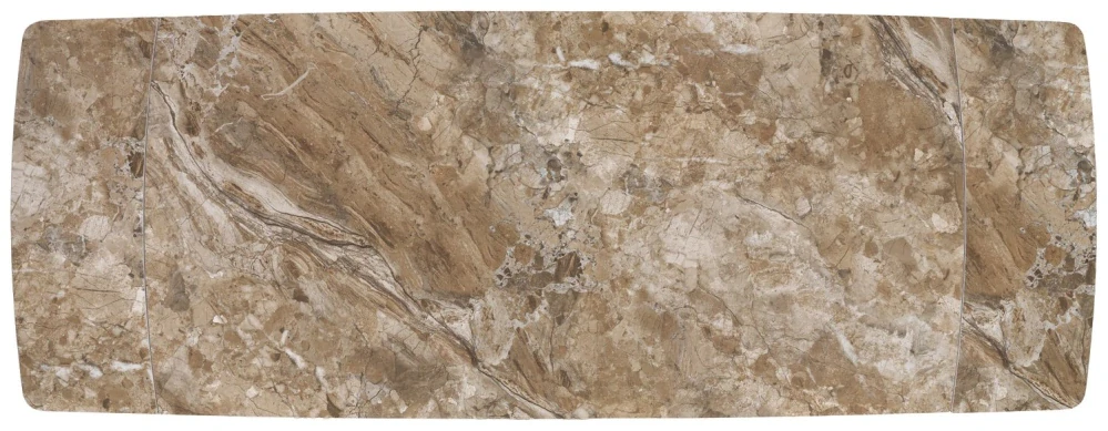 VINCE 180-238 rozkladací jedálenský stôl, hnedý mramor / čierny