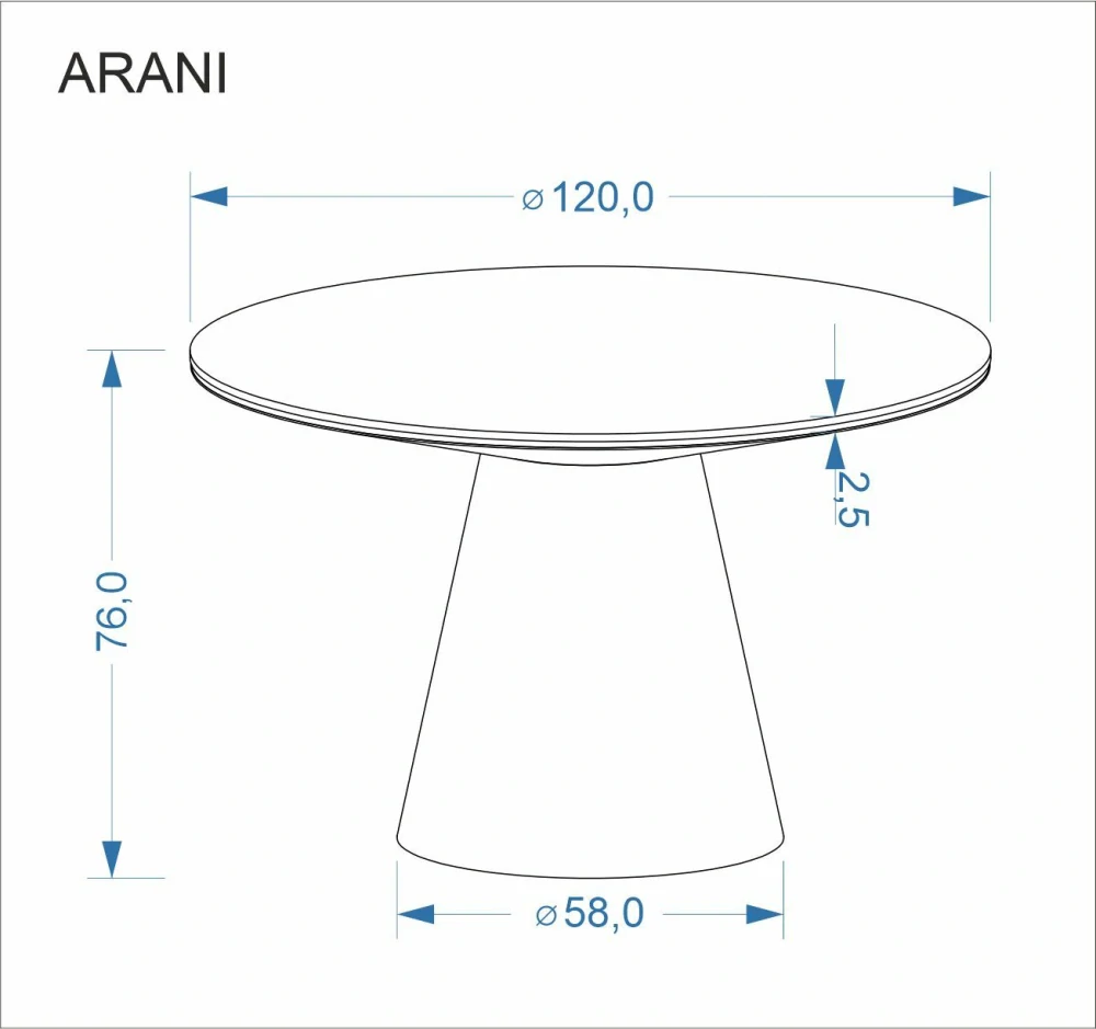 ARANI okrúhly jedálenský stôl, béžový mramor / orech