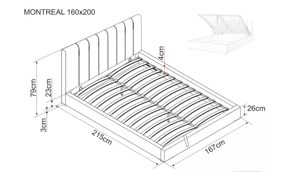 MONTREAL VELVET posteľ 160X200 SIVÁ FARBA. 192