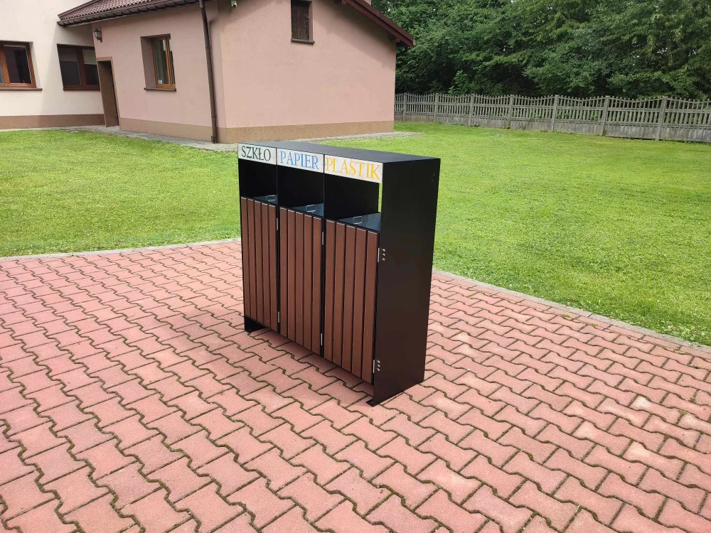 Parkový triediaci kôš na smeti W237, 3x80 l