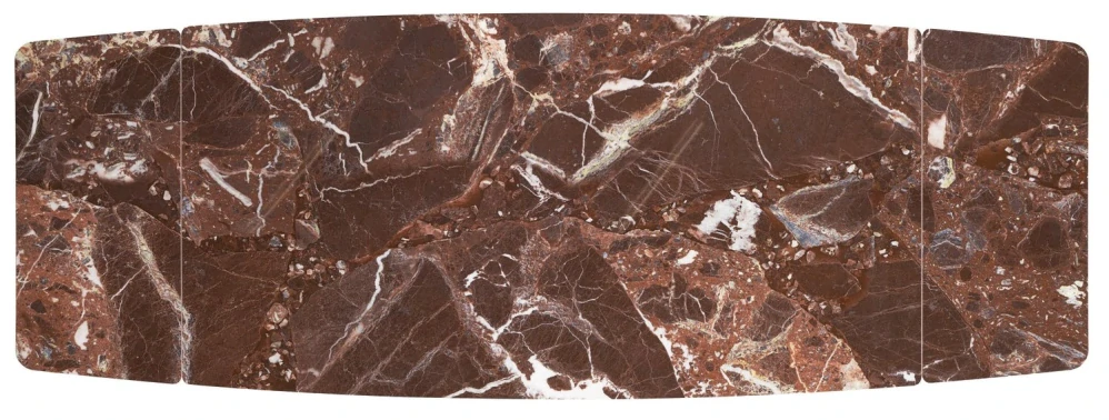 MARVIN 180-260 rozkladací jedálenský stôl, bordový mramor / čierna