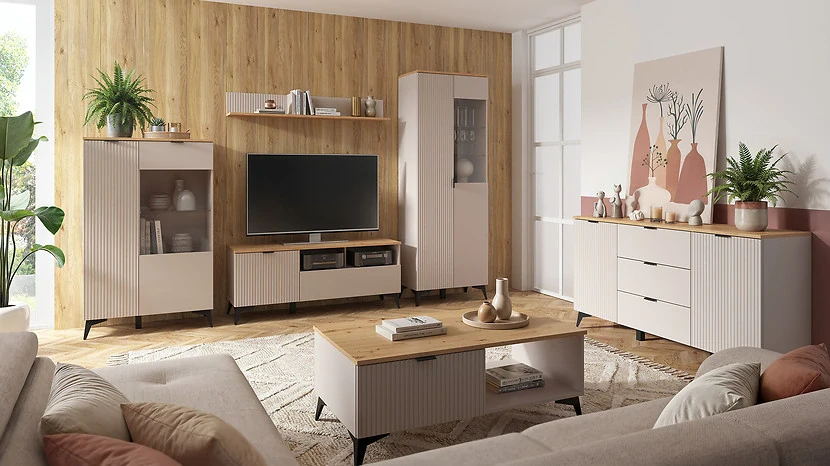 Komoda Velton KOM2D3S kašmír/dub artisan