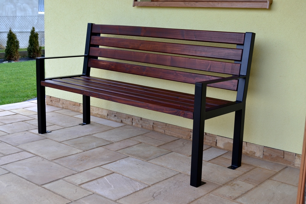 Parková lavička LUX s opierkami 150 cm