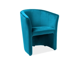Čalúnené kreslo TM-1 VELVET tyrkysová
