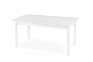 FLORIAN stôl s rozkladom, doska - biela, nohy - biele