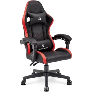 Herné kreslo, poťah červená a čierna ekokoža, permanent contact mechanizmus - KA-L615 RED - NA SKLADE!