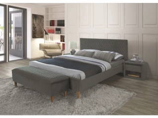 AZURRO VELVET posteľ 160X200 SIVÁ/DUB ČALÚNENIE BLUVEL 14