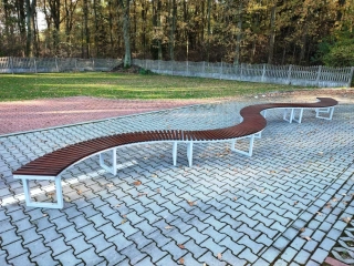 Parková štvrťkruhová lavička LUK III