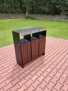 Parkový triediaci kôš na smeti W237, 3x80 l