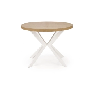 PERONI jedálenský rozkladací stôl  100(250)x100x75cm - dub zlatý / biela