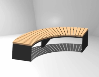 Parková lavička, štvrťkruhová, bez operadla, Porto W279