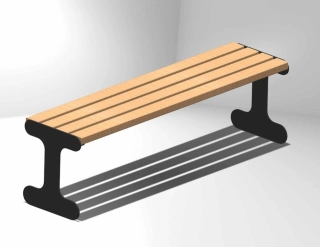 Parková lavička Texas II bez operadla, 180cm W296